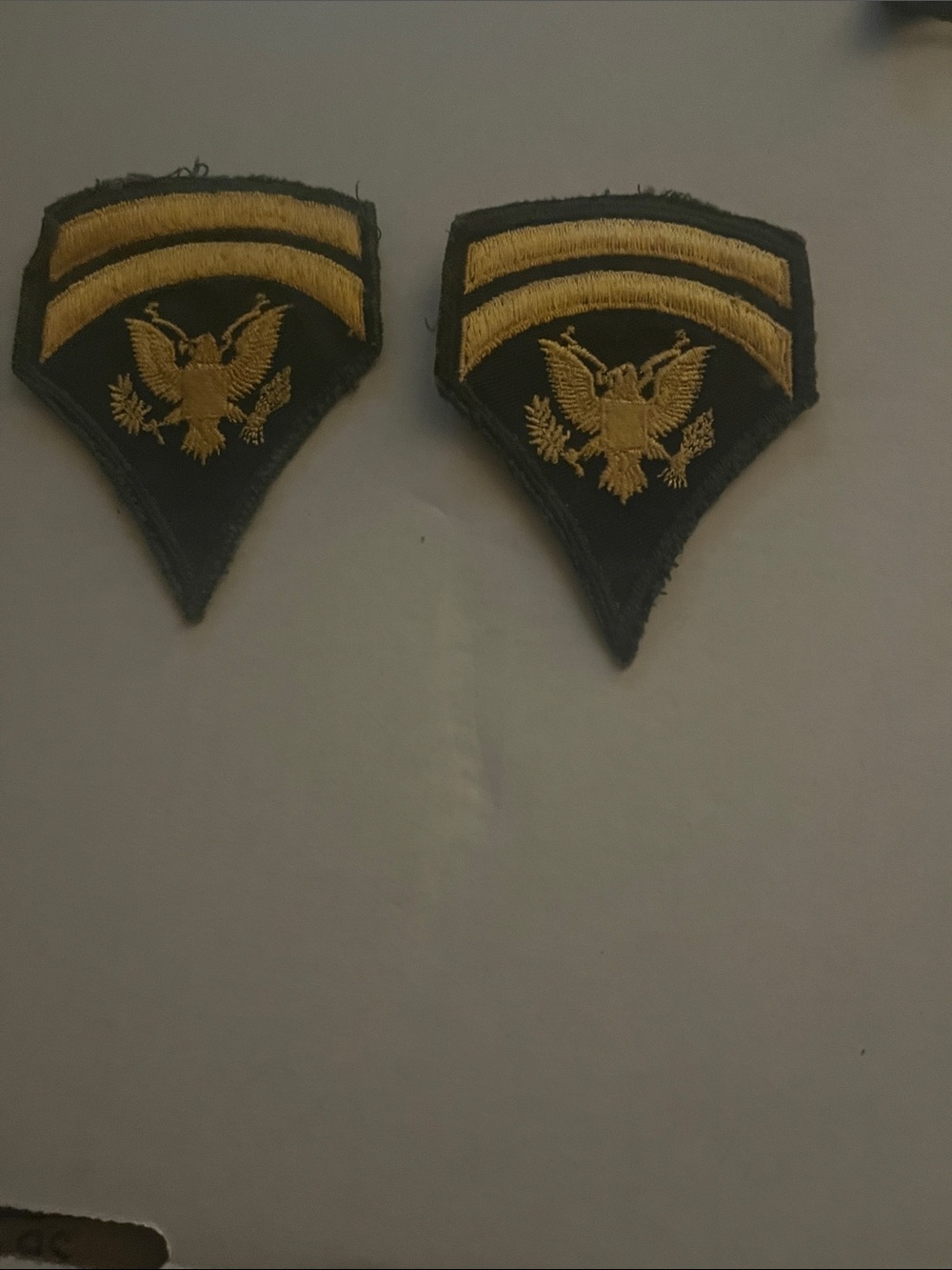 Military-Style Embroidered Chevron Patch in Black and Gold